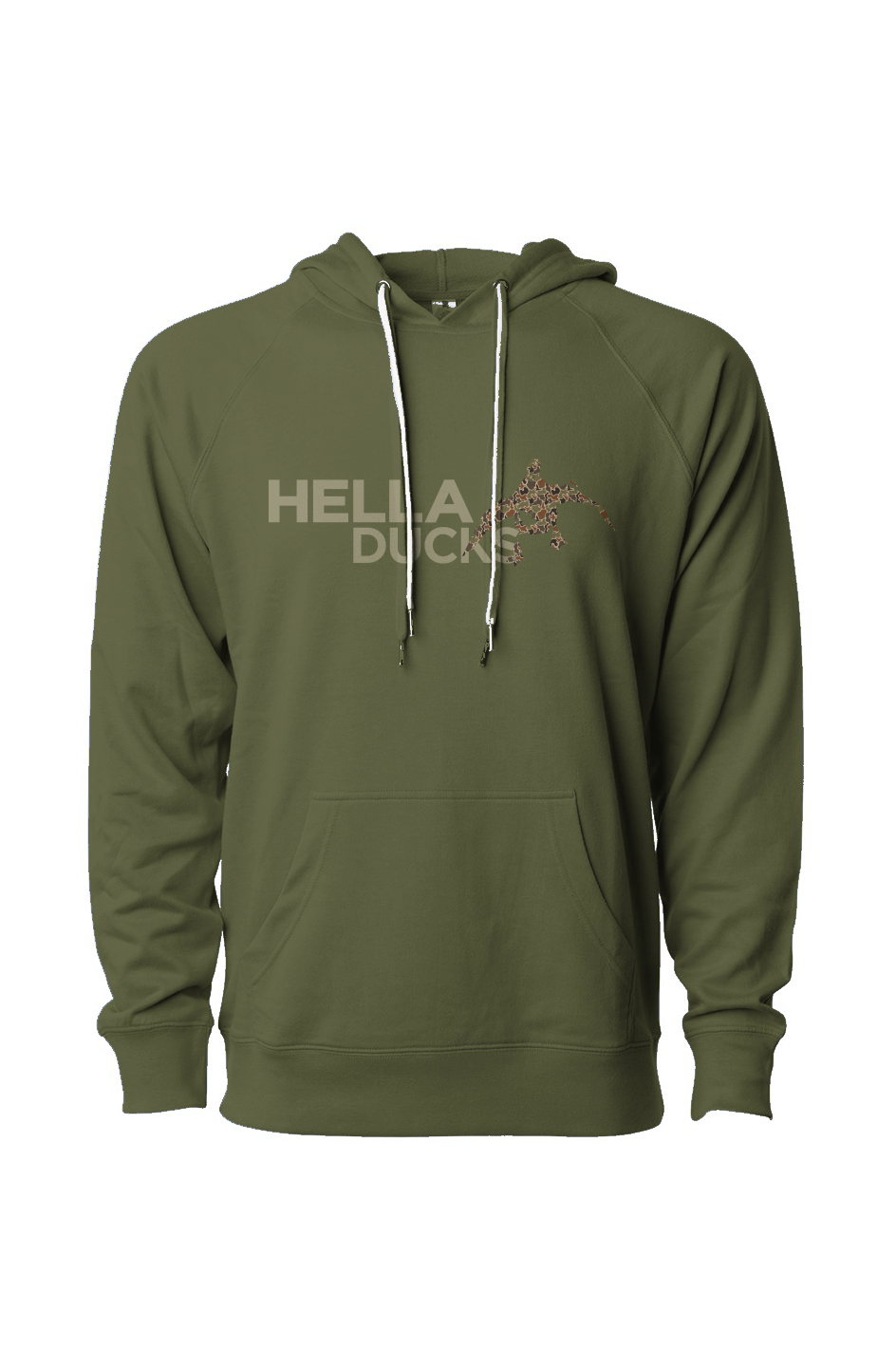 Basic Loopback Terry Hooded Athletic Fit Hella Ducks Sweatshirt 2026